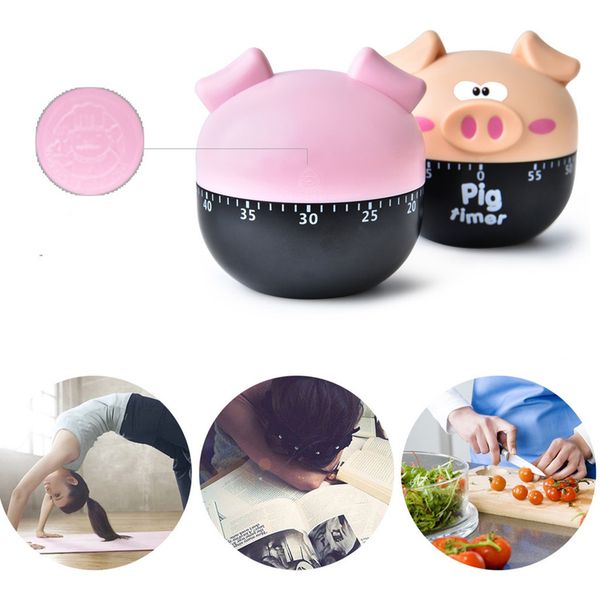

2019 новый arrvial симпатичные kitchen timer кулинария обратный отсчет 60 минут стали пластиковые механические свиньи форма таймер будильник