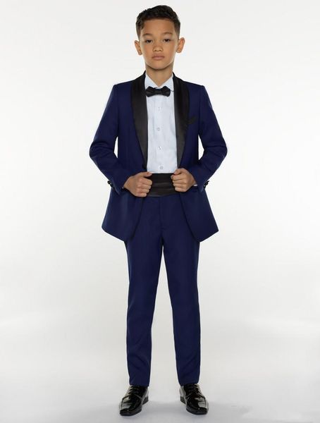 

new boy formal suit kids navy suits for wedding event (jacket+pants+waistband+shirt+bow tie) ring boy tuxedos for wedding party, Black