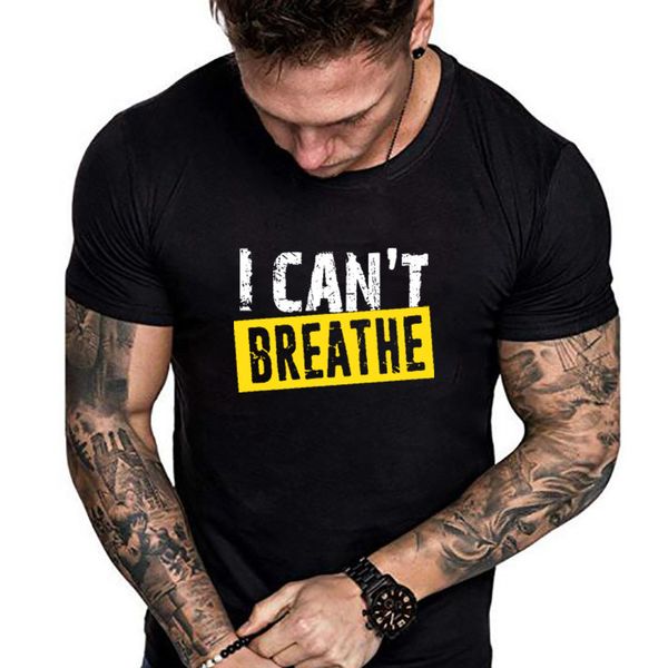 

t-shirt 2019i cancan't breathe printed men's short sleeve style 10782, White;black