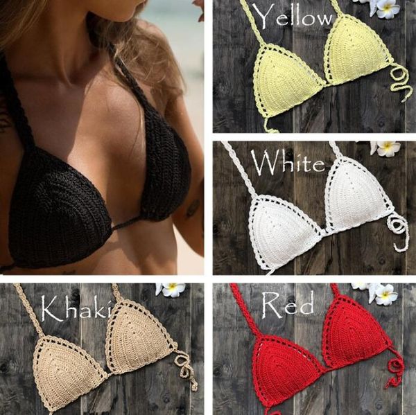 

chest pad micro bikini crochet bandage swimsuit push up bra beachwear women plus size bathing suits, White;black