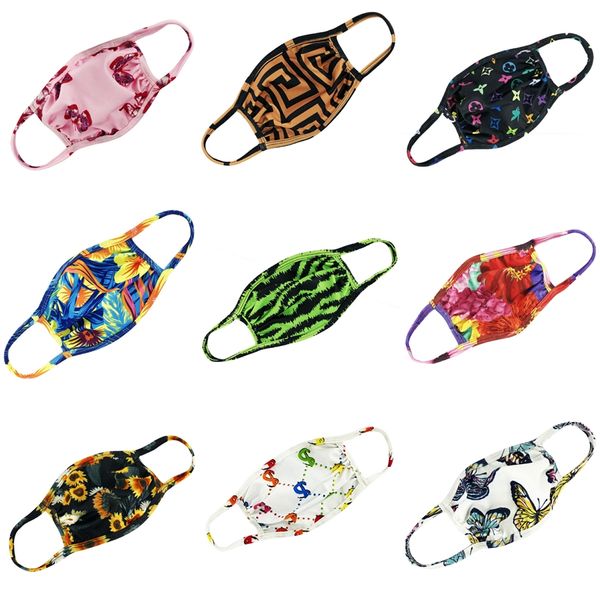 

designer printed ice silk face mask with breathing valve washable sponge masks reusable pm2.5 protective maske black máscara masc #492