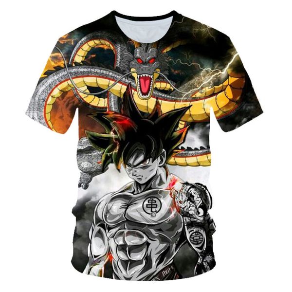 

new 2019 men's 3d t-shirt dragon ball z ultra instinct goku super saiyan god blue printed cartoon summer t-shirt size 6xl, White;black