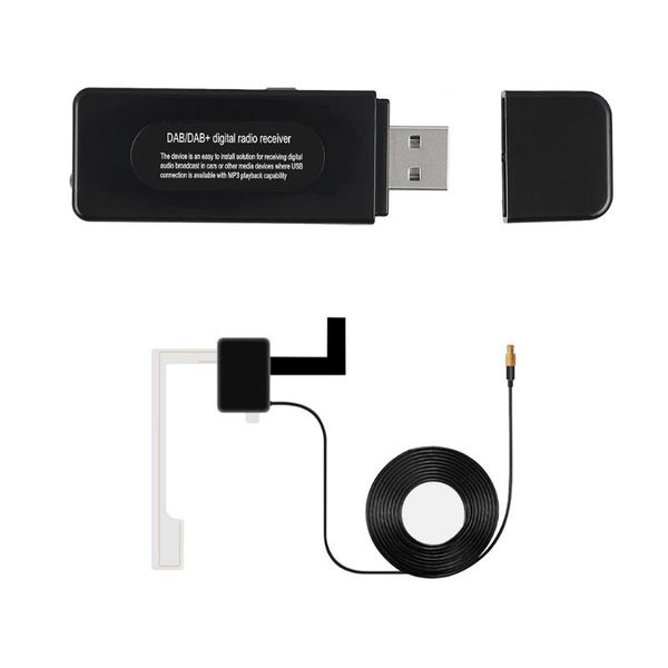 

universal usb interface car dab digital radio audio receiver fm transmitter with antenna