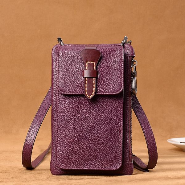 

2019 новые кожаный мешок мобильного телефона женских косого bag small mini vertical плечо женщины ретро