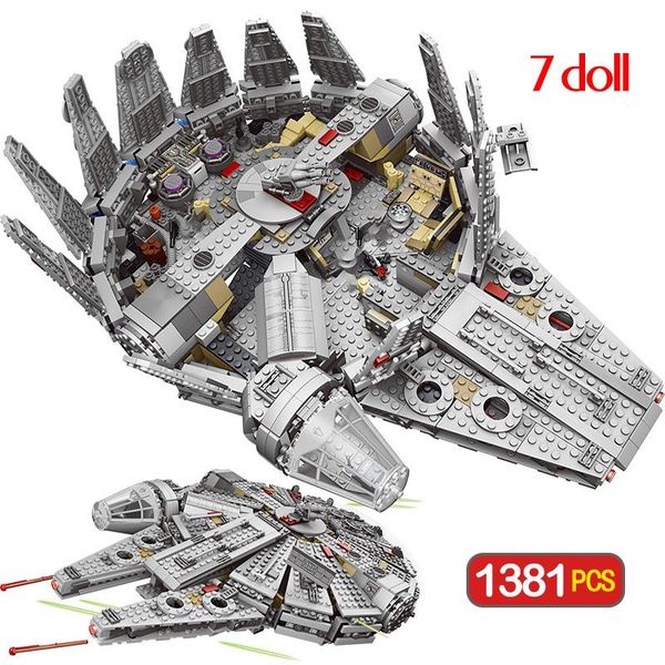 

1381 шт. force awakens star set wars совместимость legoingly millennium 79211 falcon модель строительные блоки игрушки для детей дети