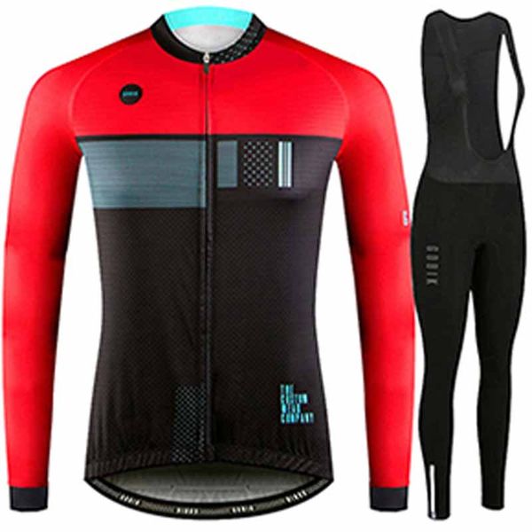 

autumn/spring cycling jersey long ropa maillot outfit mtb bike clothing set men/women bicycle clothes top, Black;red
