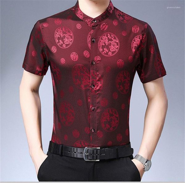 

summer designer shirts short sleeve turn down collar fashion clothing casual business loose homme apparel chinese style mens, White;black