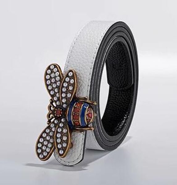 

selling 2020 fashion yellow bee buckle men women designer belts european style high brand waistbands real leather girdle for gift, Black;brown