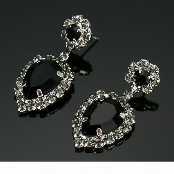 

hop bijouterie earring studs women's handbags droplets shining gold & silver plated crystal drop earrings women e248