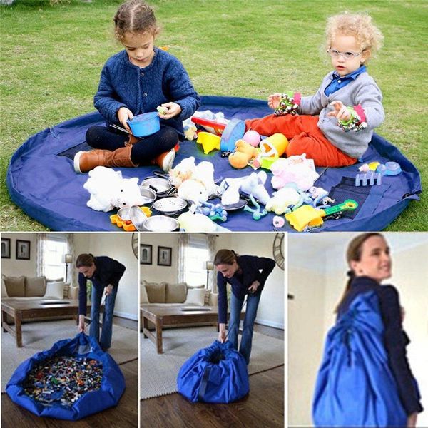

новые портативные детские игрушки для хранения сумка и игровой коврик лего игрушки организатор мешочек на шнуровке мода практичные сумки для