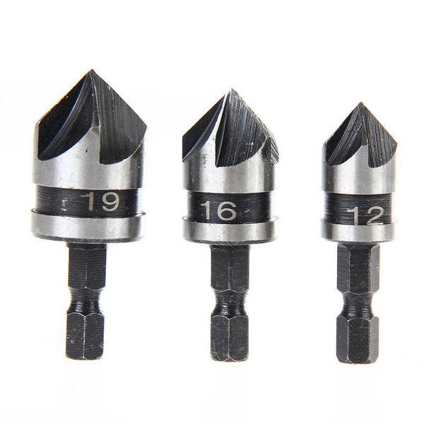 

3pc1 / 4 hex 5flute 12-19mm зенковка сверло для дерева металла quick change