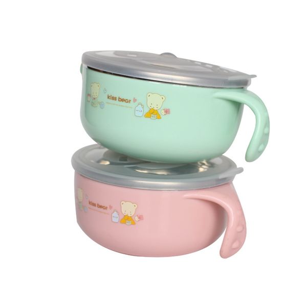 

children feeding tableware stainless steel water injection thermal insulation bowl monolever with drop-resistant heat resistant