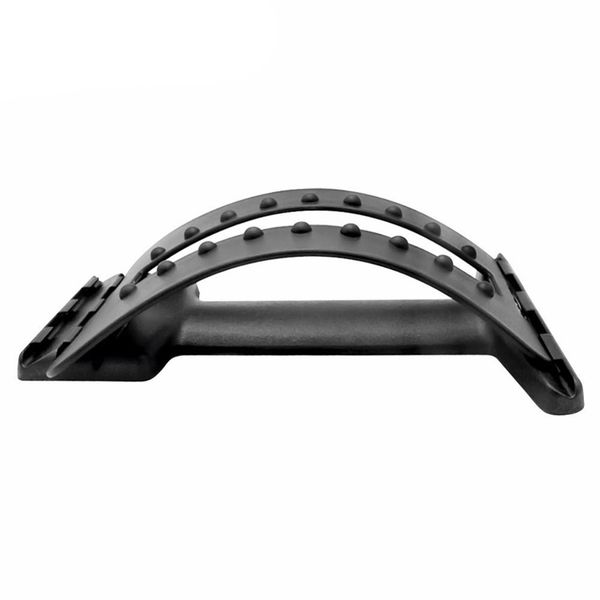 

dsgs multifunctional back stretching device adjustable waist massage relaxation stretcher spine massage apparatus equipment, Black;gray