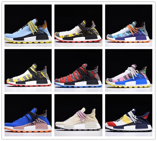 

лучшие продажи nmd human race мужские кроссовки желтый pharrell williams sample core черный спортивная дизайнерская обувь модные женские кро, Black