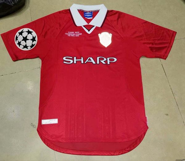 

1999 2000 champion league final occer jer ey beckham chole g neville andy cole retro jer ey old hirt cla ic vintage football hirt