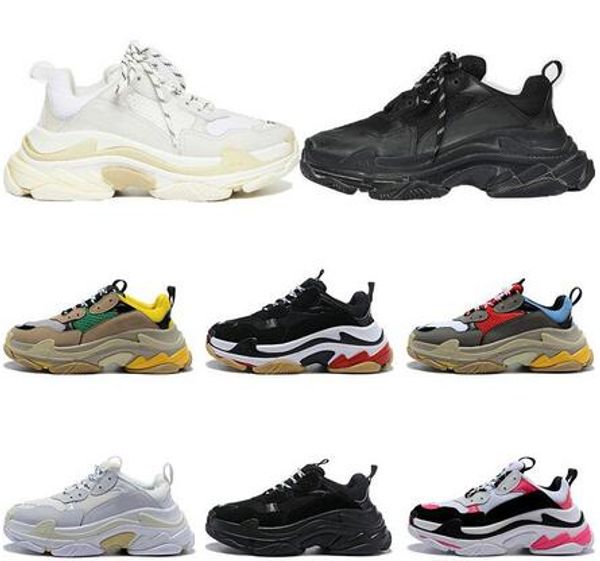 

new triple s designer shoes sneakers for men platform black white gray red pink women mens trainers fashion casual dad shoes size 36-44