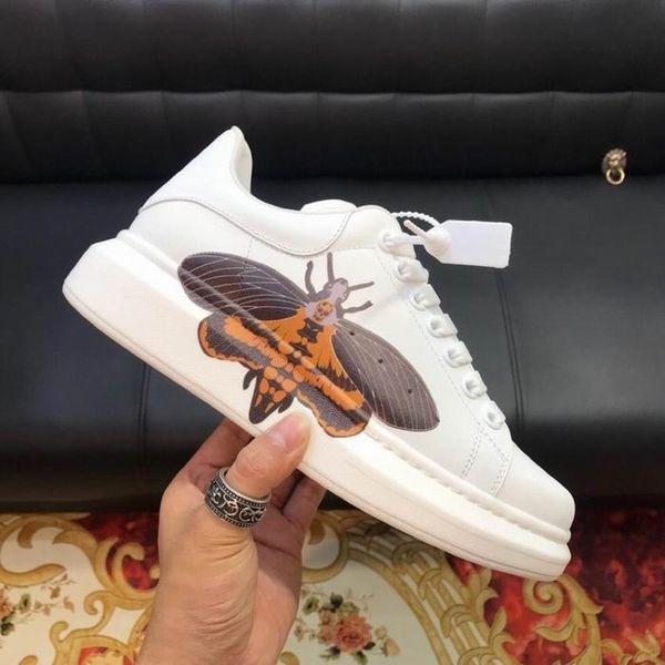 

2019 new arrival women men low cut white leather butterfly outdoor shoes fashion shoes sneakers trainers size 35-44