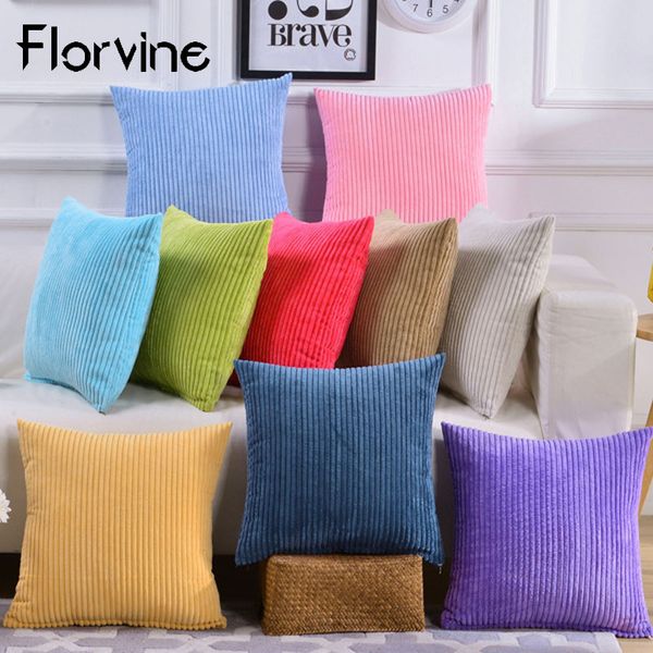 

soild color cushion cover 45x45cm simple suede pillow cover for sofa home decoration pillow striped square pillowcase