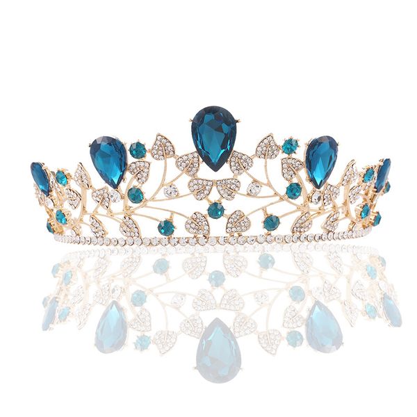 

свадебная вечеринка 16x5см диадемы из бисера с цветочными листьями невесты с короной из бриллиантов и головных уборов для невесты, исполняющ, White;golden