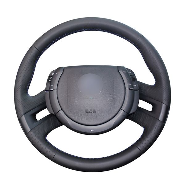 

hand-stitched black pu artificial leather car steering wheel cover for c4 picasso 2007-2013