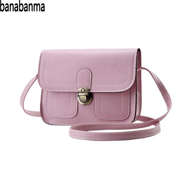 

banabanma women fashion shoulder bag square vintage pu leather solid color handbag satchel bags for women 2018 handbag z30