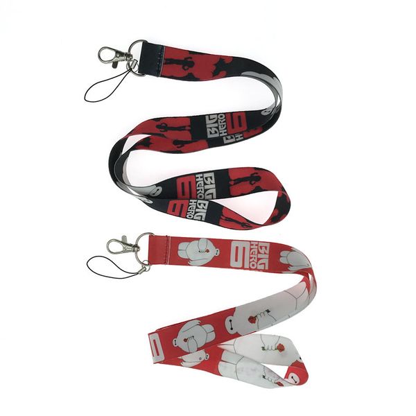 

movie big hero mix neck strap lanyard for phones cartoon keychain straps id badge holder lanyard for office school supplies, Silver