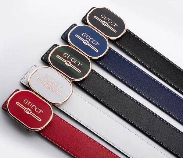 

men and women fashion belt belt big smooth buckle really pipi men, women, luxury leather belt, Blue;gray