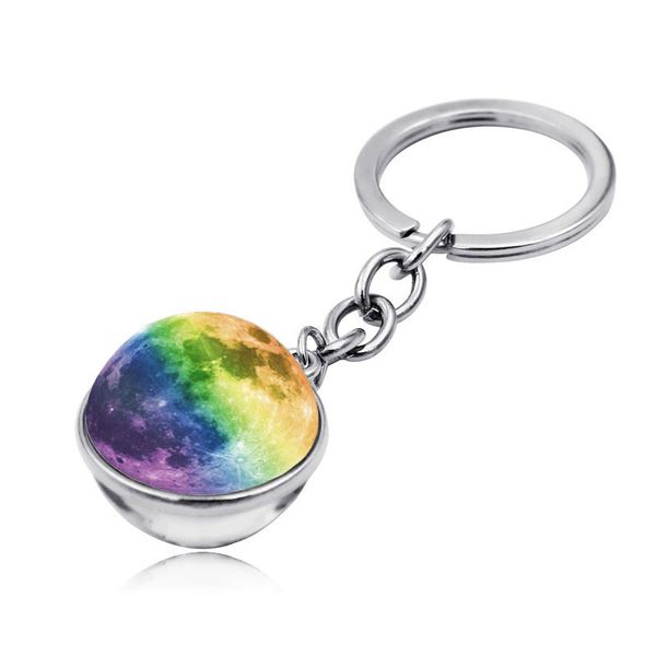 

Solar System Planet Keyring Galaxy Nebula Space Keychain Moon Earth Sun Mars Art Picture Double Side Glass Ball Key Chain