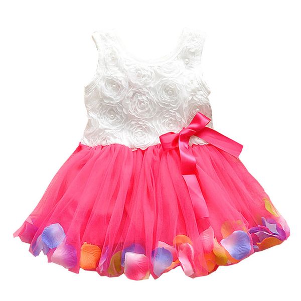 

childrenswear summer girls hua ban qun children's dress gauze princess skirt, Red;yellow