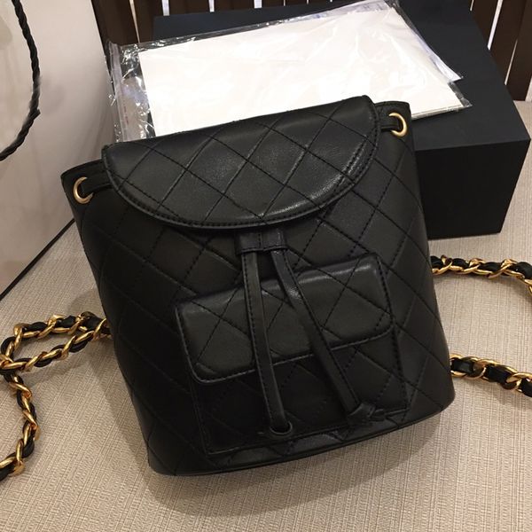 

designer backpack luxury bags handbags new style sheepskin genuine leather shoulder strap hardware women bucket bag