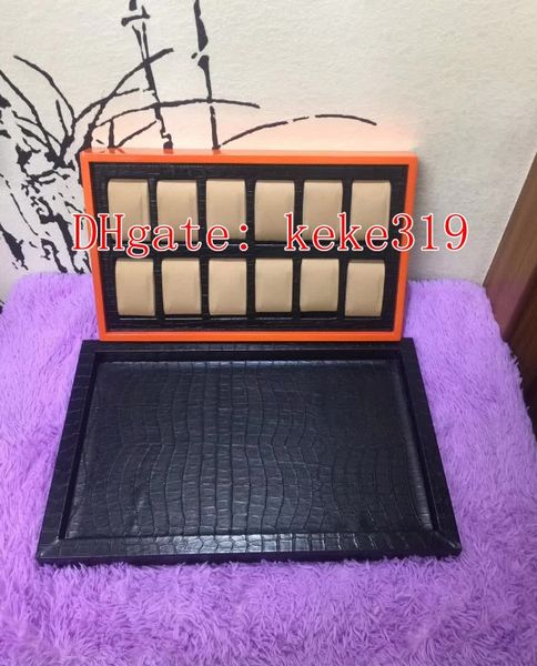 

fashion multiple watches watch box gift storage home simple leather high-end gift packaging display put jewelry one collection boxes, Black;blue