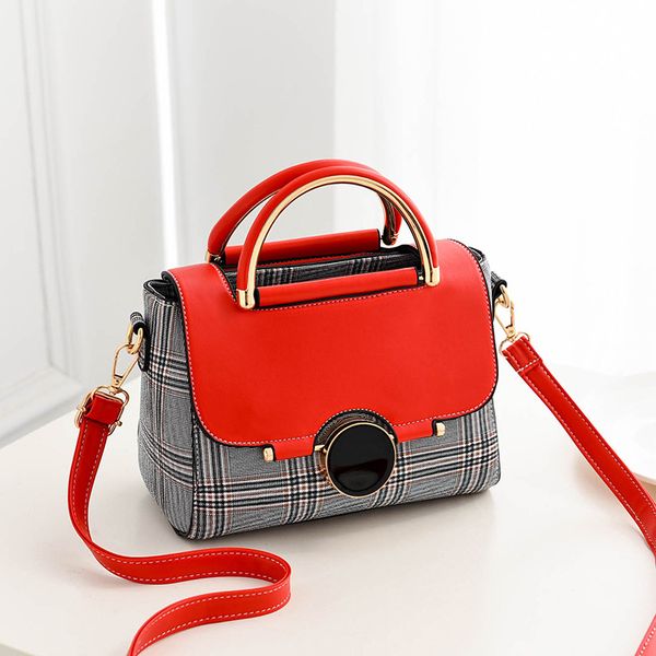 

women crossbody bags classic plaid patchwork messenger bag pu leather lady shoulder bags handbag