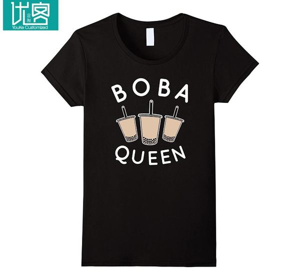 

бобы королева t-shirt, ice напиток bubble бобы tee натуральный хлопок печати футболка женская футболка дешевые продажа женщины top tee, White;black