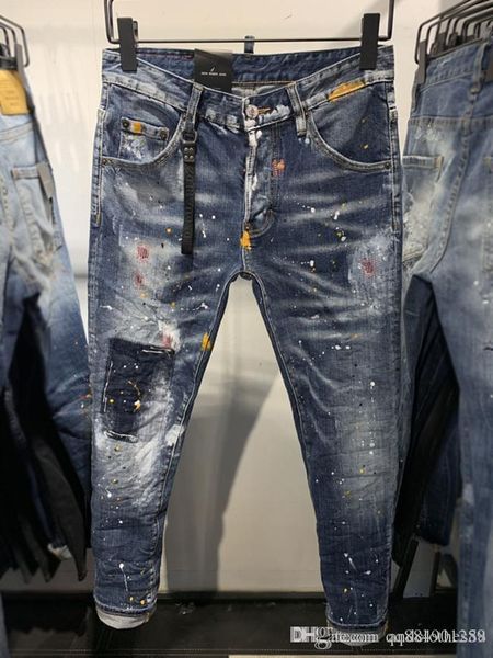 

mens luxury designer clothes ripped d2 jeans brand pants casual classic fashion straight luxury mens designer sweatpants, Blue