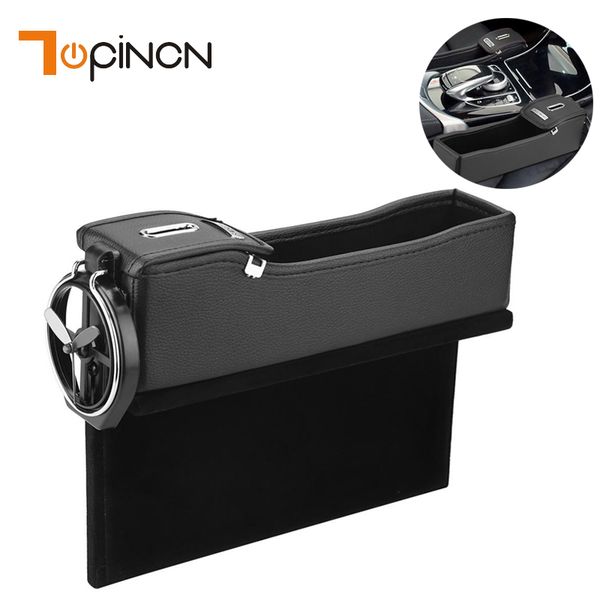 

leather storage box catcher with coin organizer & cup