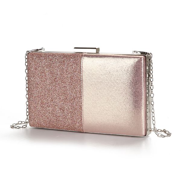 

women's evening pink clutch purse and handbag patchwork design leather women wedding party bag zd1178 y200520