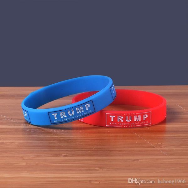 

желе браслет дональд трамп президент сша wristband женщины мужчины пара силиконовые браслеты спорта red blue портативный 1 2dl c1