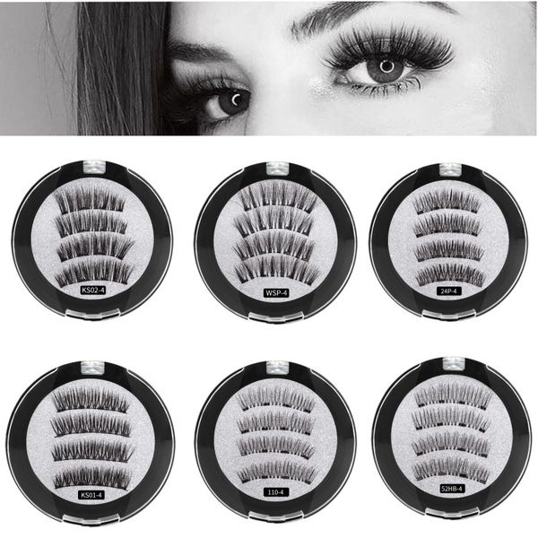 

4 magnetic eyelashes extension natural long lasting false eyelash reusable 3d milk magnet lashes fake eye lashes makeup