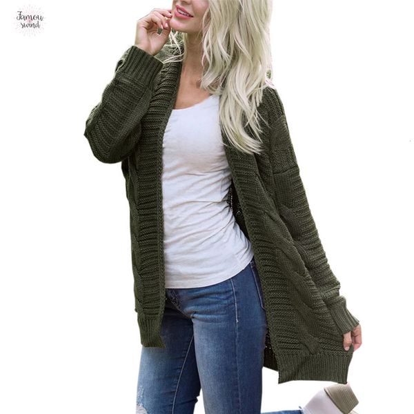 

casual sweater womens knitted long sleeve knitwear open front polyester cardigan sweaters girl outerwear winter female solid cardigans, White;black