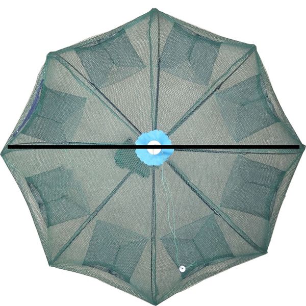 

8 hole fishing net folded portable hexagon fish network casting nets crayfish shrimp catcher tank trap china cages mesh