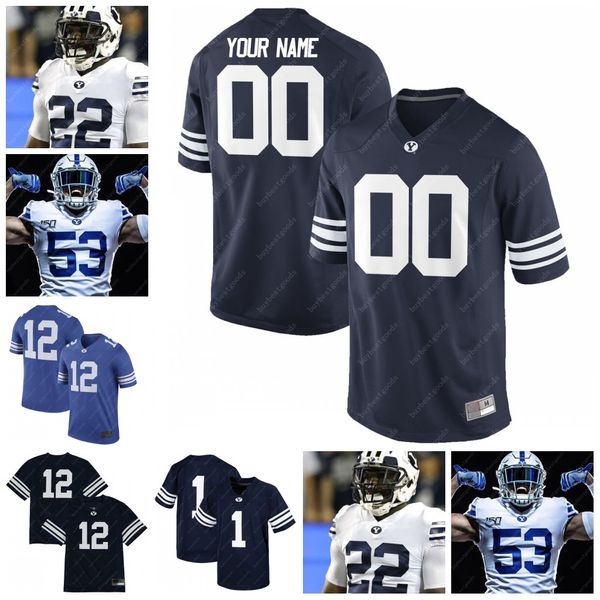 

custom ncaa byu cougars wilson #8 steve young hifo jim mcmahon dennis pitta 89 matt bushman lopini katoa romney shumway retired jersey, Black;red