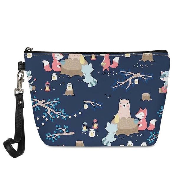 

travel make up bags cartoon jungle animal design women girl cosmetic bag wash organizer toiletry pouch storage kit bath case
