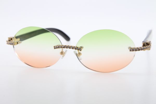 

оптовые новые 3524012 солнцезащитные очки камень белый внутри черный рог буйвола алмазов очки унисекс круглые очки на открытом воздухе вожде, White;black