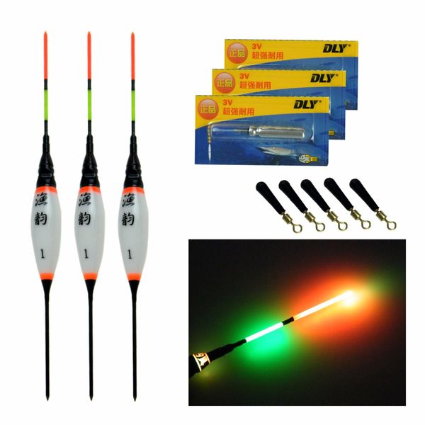 

1 pcs electric led fishing floats night light luminous bobbers with battery seat electrons buoyancy lake carp fishing float