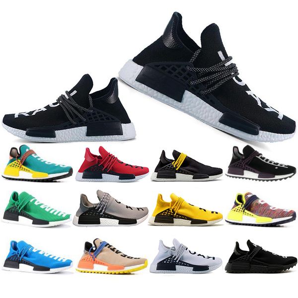 

Top Fashion Human Race Hu trail pharrell williams Running shoes Men Nerd black cream mens trainer women designer sports sneakers US 5-12