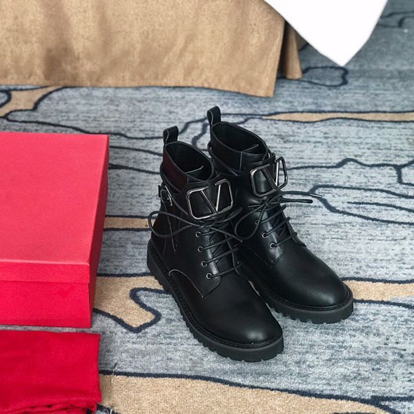 

high-end fashion luxury ladies martin boots flat work snow boots ladies designer ankle boots designer winter shoes, Black