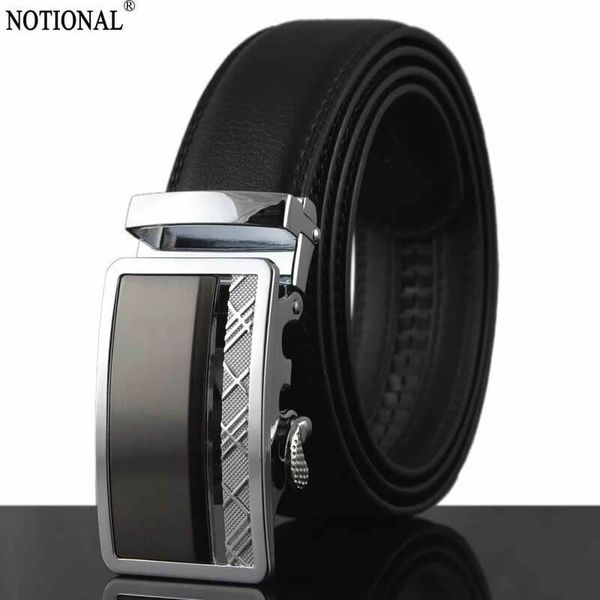 

men belt genuine leather belt belts for men mens ratchet slide belts leather automatic buckle male vintage jeans chain nx3147, Black;brown