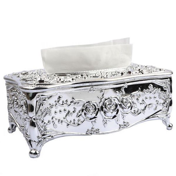 

ale gold case silver container tissue cosmetic handkerchief cage napkin acrylic 235x126 x102mm