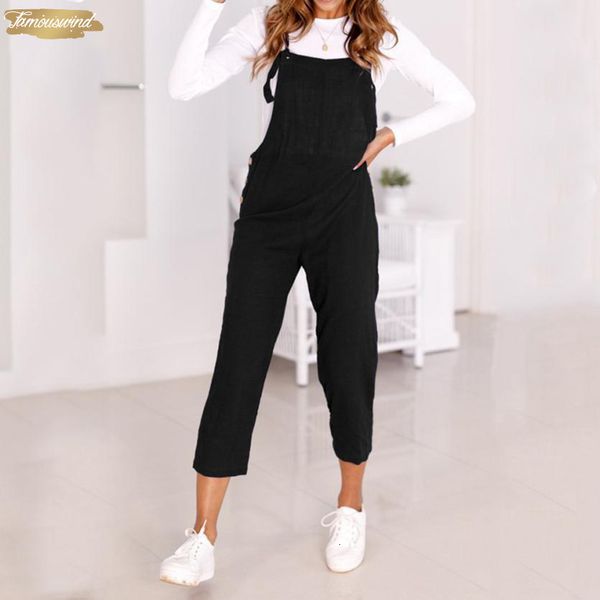 

trousers women jumpsuit strap wide legs bodycon spaghetti clubwear rompers summer women loose dungarees ogrodniczki overalls f4, Black;white