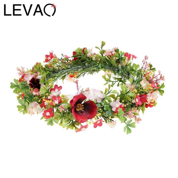 

levao wedding bride corolla head wreath hair ornament headwear fabric flower crown hair accessories headband new flower hairband